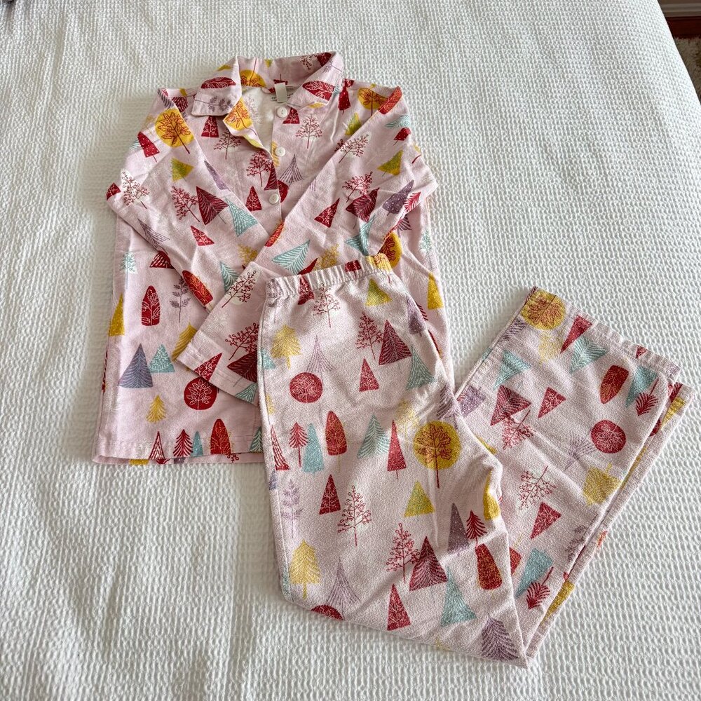 GARNET HILL flannel pajama set girls XL